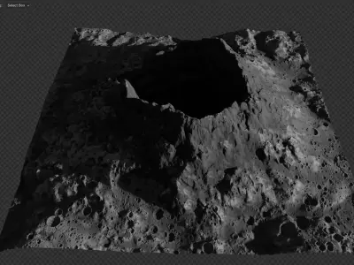 Blender FBX Moon Volcano Landscape 3D model