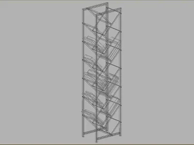Black inclined single bookshelf 3D model