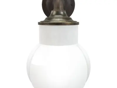 Opaline Glass Porcelain Industrial Wall Lamp PBR 3D model