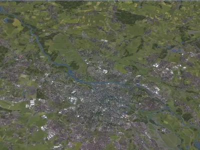 Wroclaw - Topography Terrain 3D City 3D Model Pack