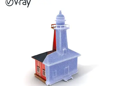 Charming Wooden Lighthouse Model Pack Low-poly 3D model