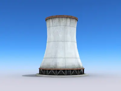 Big Wide Chimney Low-poly 3D model