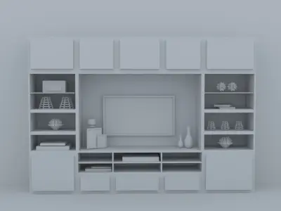 NEW MODERN TV STAND Low-poly 3D model