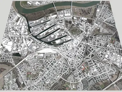 Cityscape Neuss Germany 3D model