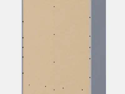 HAUGA Wardrobe with sliding doors 1 Low-poly 3D model