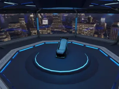 Sci-fi Futuristic Room Interior Low-poly 3D model