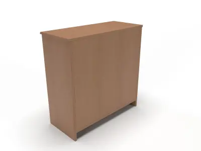 commode 2 wooden cabinet with doors and drawers 3D model