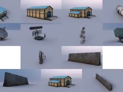 military Buildings 3D Model Pack