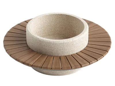 ROUND PLANTER BENCH 192 3D model