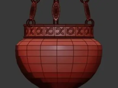 Rhodium Plated Pendant Lamp 3D model