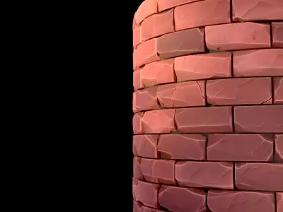 Brick Wall Stylized Substance PBR material and textures Texture