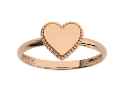 Heart Love Valentine Light wt Plain Gold Ring Earrings Pendant  3D Model Pack