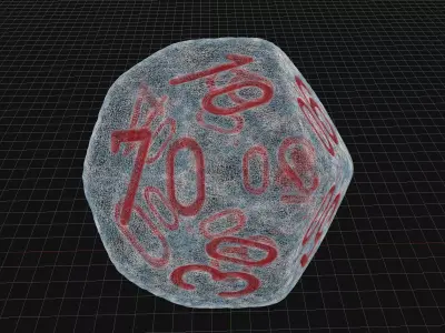 D100 Dice Low-poly 3D model