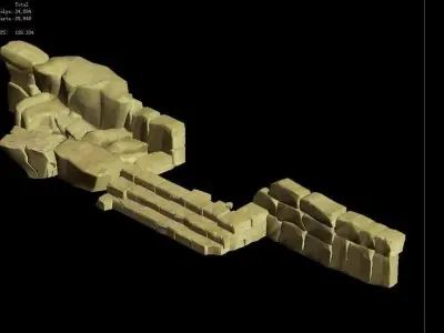 City - Stone Ladder 3D model