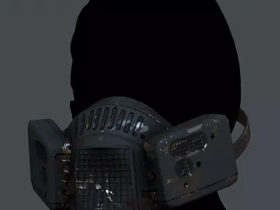 Gas mask helmet 3d model scifi Low-poly 3D model Low-poly  Low-poly 3D model