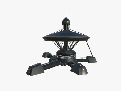 SciFi Facility C07 Black - Sci Fi Exterior Design Low-poly 3D model