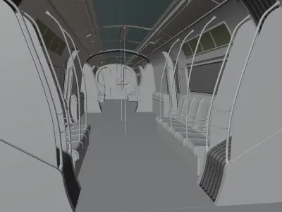 Sci Fi Subway Low-poly 3D model