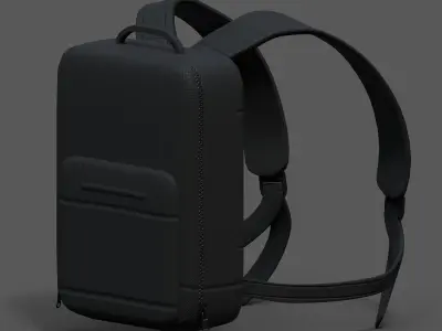 Backpack Camping Generic Black material  Low-poly 3D model