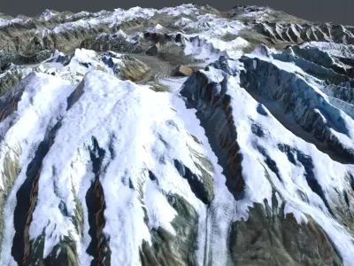 Mountain landscape Muztagh Ata China 3D model