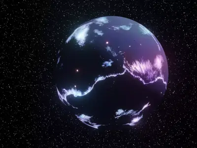 Sci-fi world with simple materials for editing easily 3D model