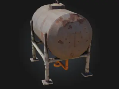 Rustic Fuel Tank  Weathered Utility for Industrial and Rural  3D model