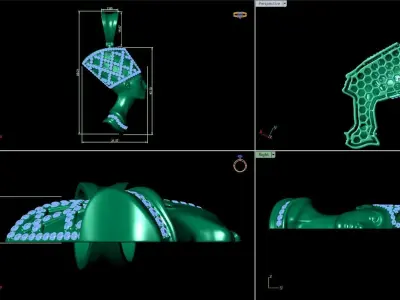Diamond Egyptian Queen Cleopatra Pendant  3D print model