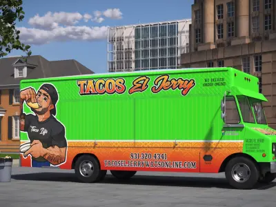  Tacos Street Vendor Truck Simplified 