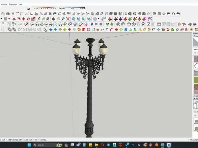 CLASSICAL LIGHT POLE 3D MODEL 3D model