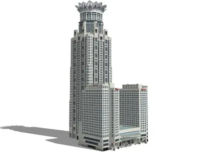 The Westin Bund Center in Shanghai Low-poly 3D model