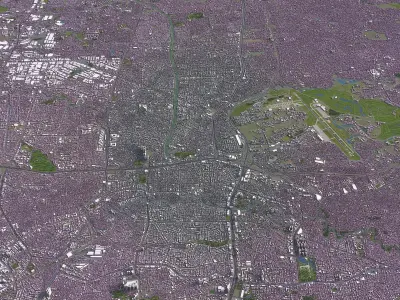 Jakarta Timur - 3D City Model Low-poly 3D model