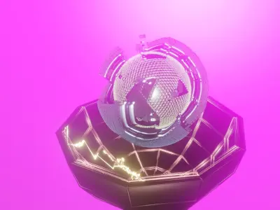Desing Abstract Lightning Blender Ball  Low-poly 3D model