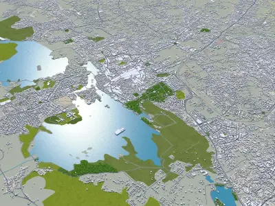 Udaipur India 30km Low-poly 3D model