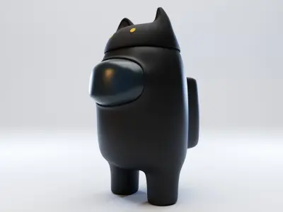 Among Us Cat Head Hat Character 3D model