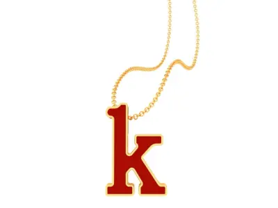 Kids Alphabet K Pendants 3dm STL OBJ FBX Renders Details 3D print model