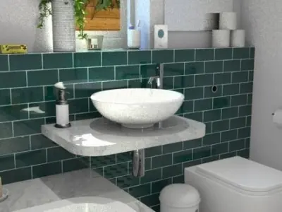 Complete bathroom 1 Low-poly 3D model