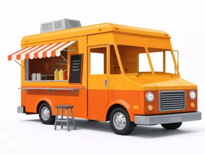 Street Food Truck Mobile Food Service Vehicle 3D model