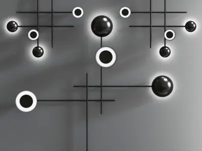 Gaia - Modern suspended or wall led lamp 3D model