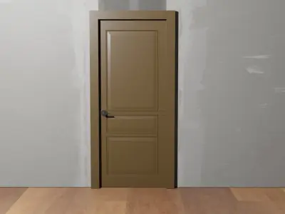 Low-poly door wooden Free low-poly 3D model