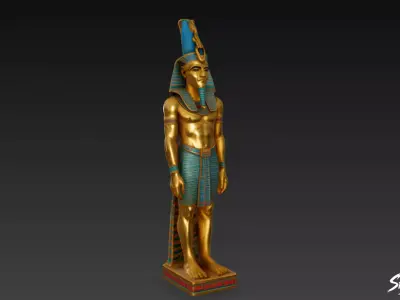 Osiris Statue Low-poly 3D model