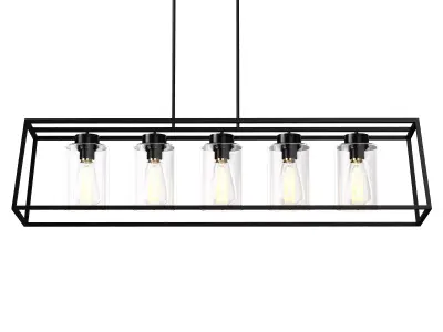 Rectangle Chandelier Low-poly 3D model