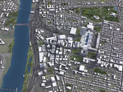 Albany - City 3D Model1 Low-poly 3D model