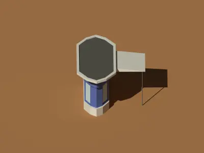 Low Poly Kiosk Stand 2 Low-poly 3D model