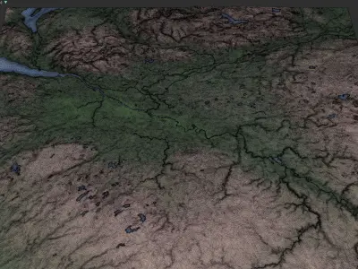 Glasgow - 3D Terrain Model Low-poly 3D model