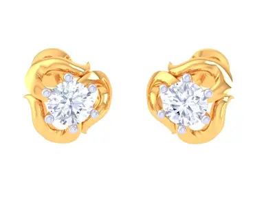 Solitaire Super Light Weight Stud Earring 3D print model