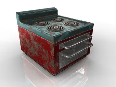 Cooker Old Low-poly 3D model