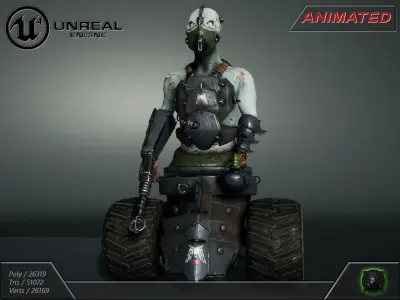 Cyber warrior 01--CyberOrk Low-poly 3D model