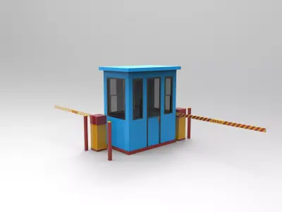 Parking booths Low-poly 3D model