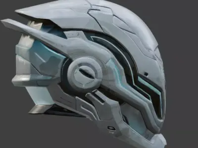 Cyber-Scout Interceptor Helmet 3D Model Low-poly 3D model