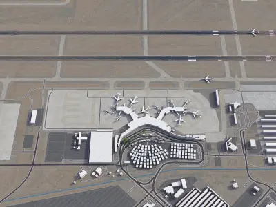 Tucson Airport Low-poly 3D model
