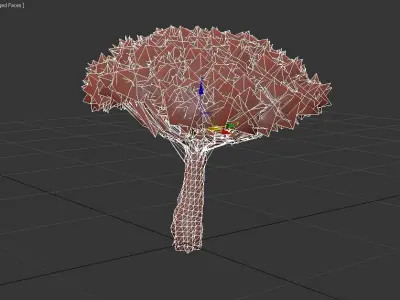 Dracaena Tree Low-poly 3D model